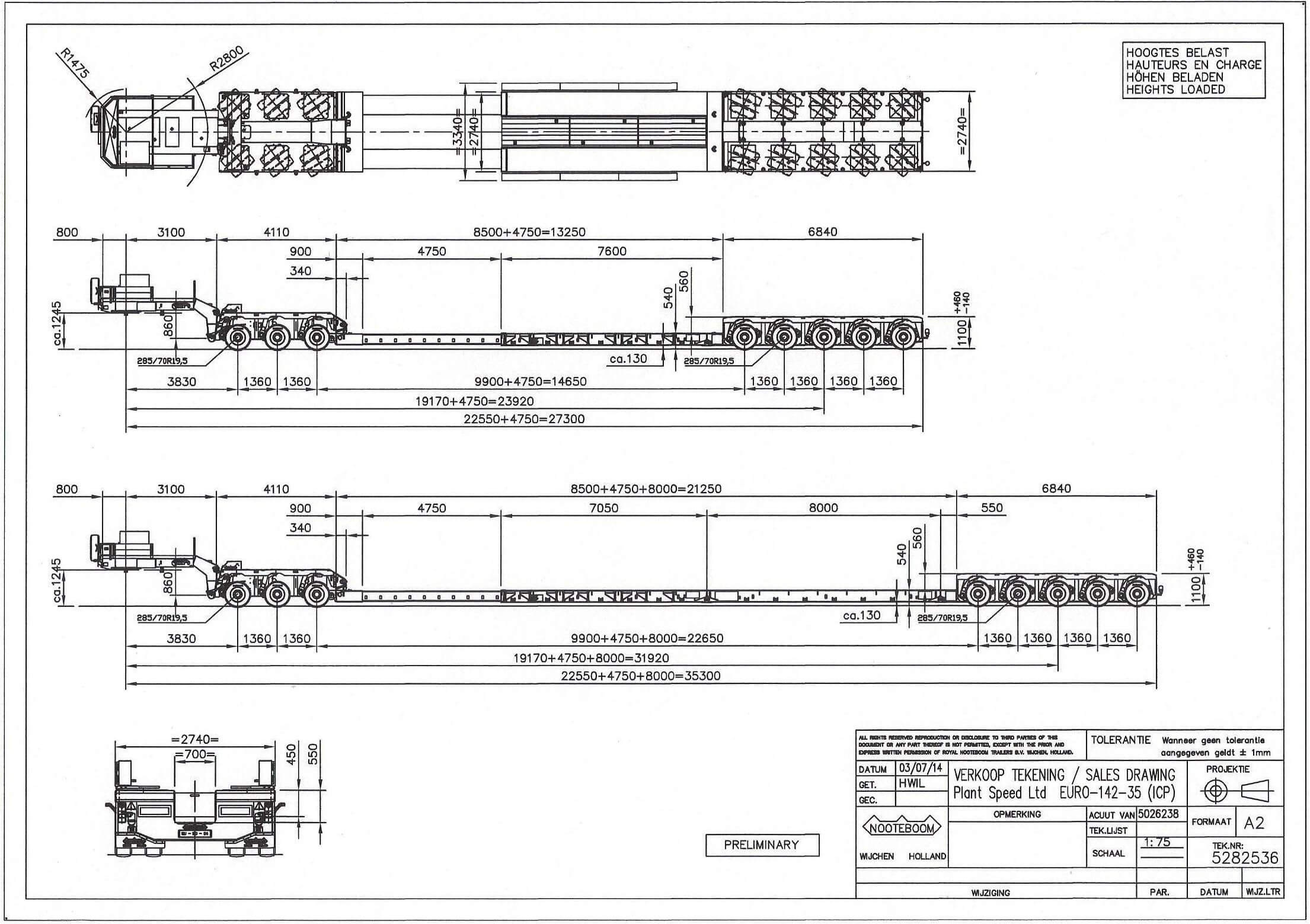 New 3+5 Nooteboom Trailer Plant Speed